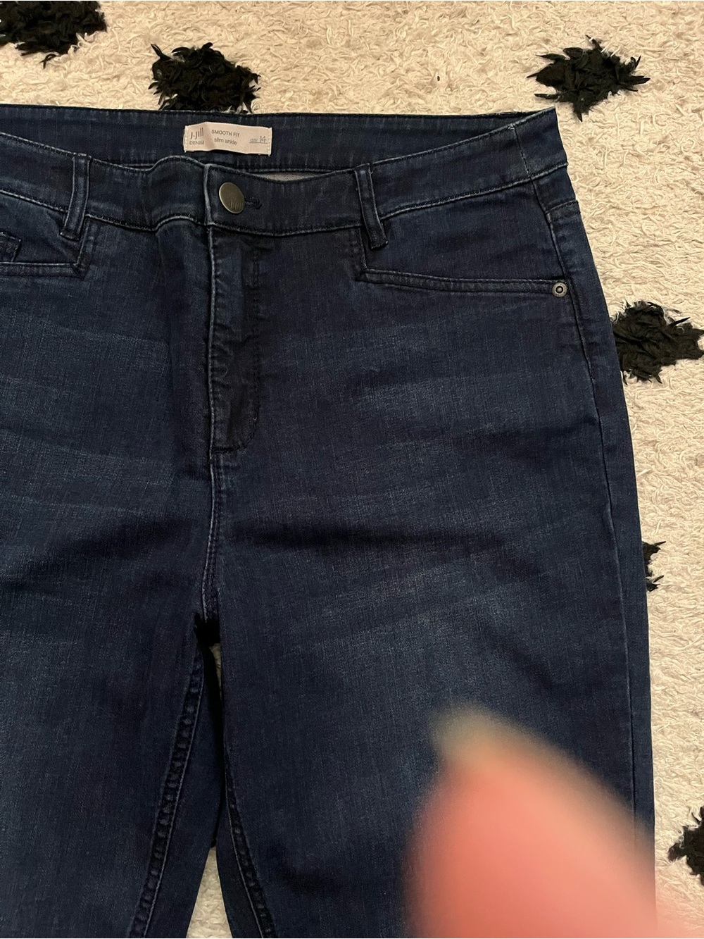 J jill size 14 smooth fit slim ankle Dark Blue Stretch Jeans - Picture 4 of 10